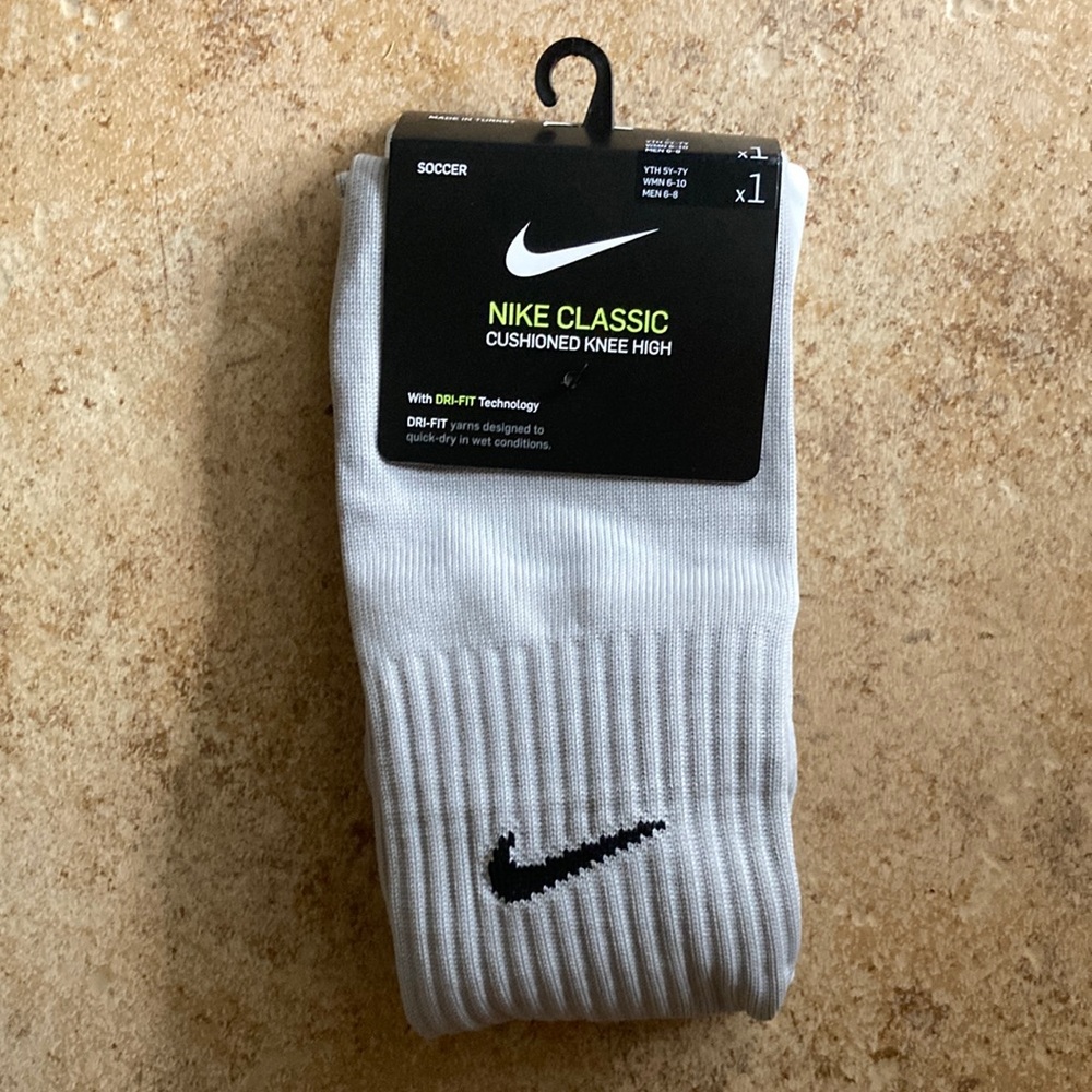 NEW Nike Classic II Soccer Socks (Grey)